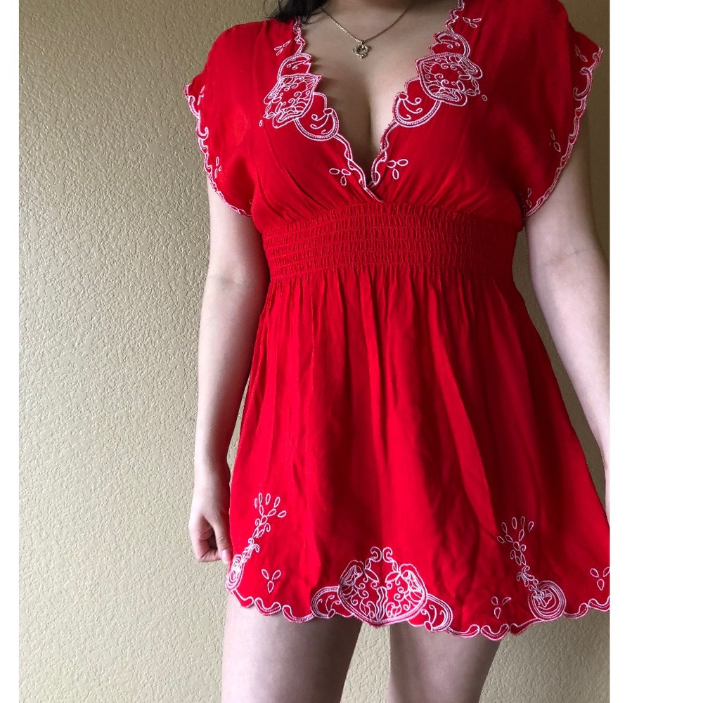 Forever 21 v-neck lace blouse.